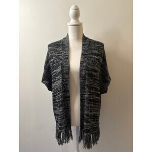 Joie Linen Knit Cardigan Shawl Black Size XXS
